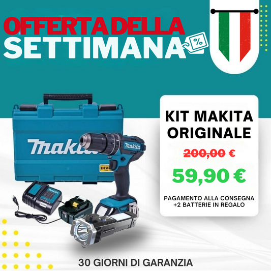 KIT ORIGINALE: TRAPANO AD IMPATTO POTENTE + 45 ACCESSORI + 2 BATTERIE 48V - SUPER OFFERTA